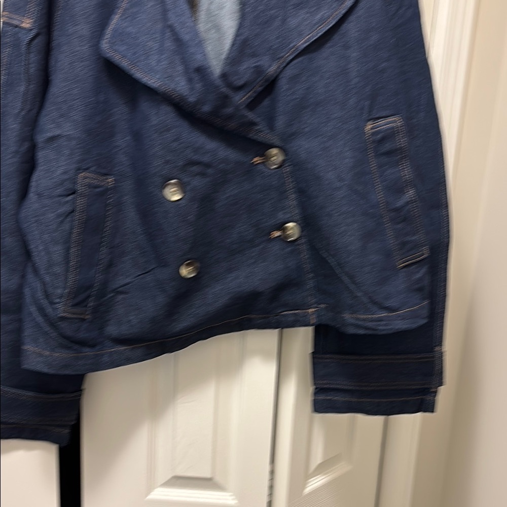 NWT H&M Double Breasted Jean Jacket - Picture 5 of 8